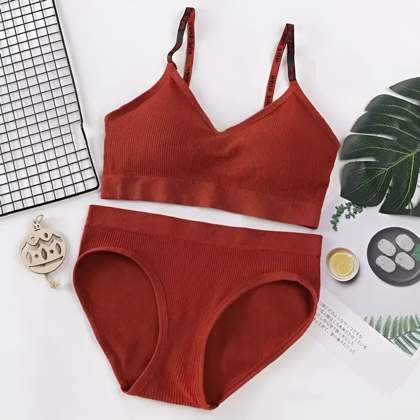 Rouge Ensemble de lingerie universel pour femmes