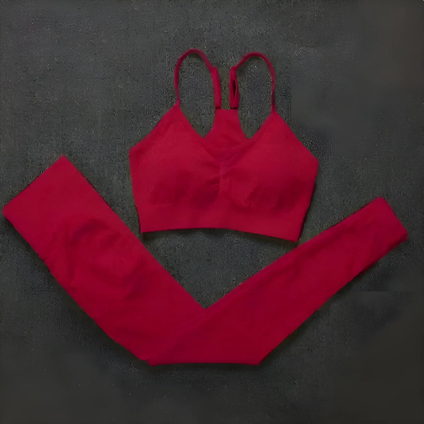 Rouge Ensemble de sport à bretelles fines
