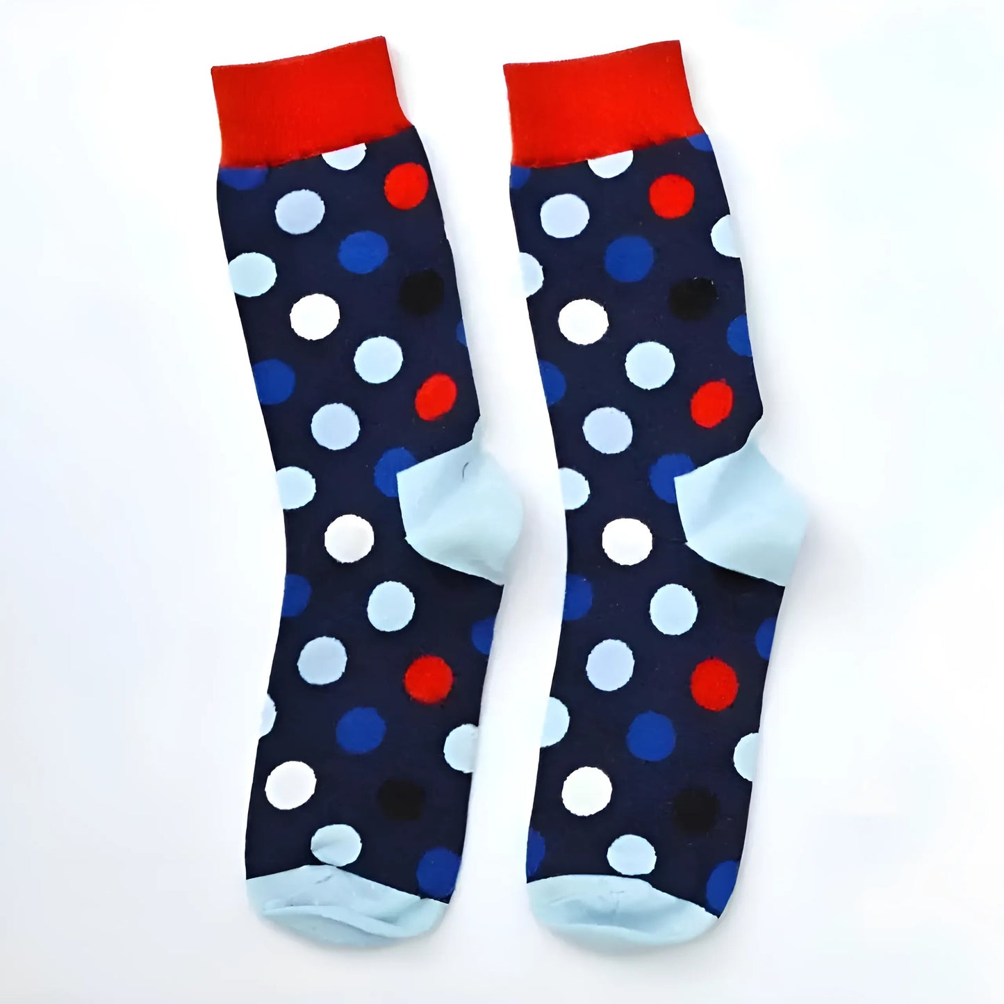 Rouge-Marine Chaussettes à pois pour hommes