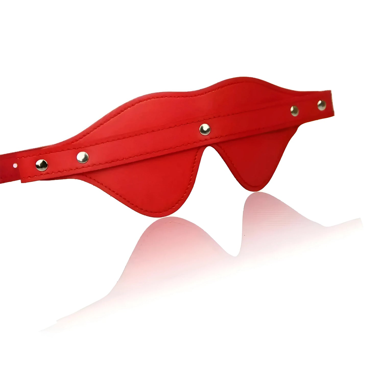 Rouge Masque en cuir pour les yeux