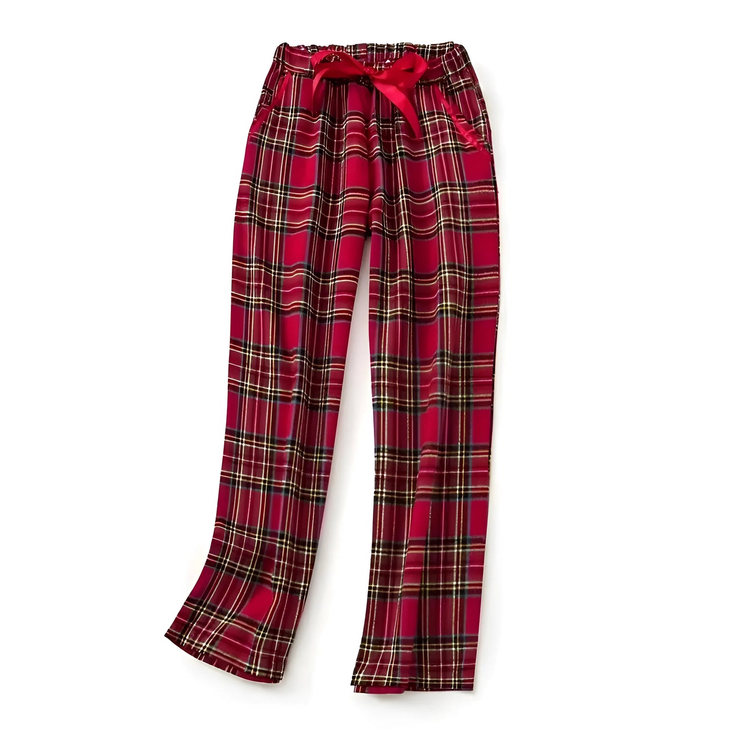 Rouge Pantalons de pyjama à carreaux