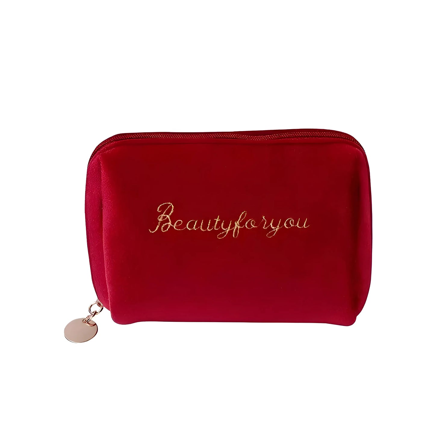 Rouge Sac cosmétique zippé compact