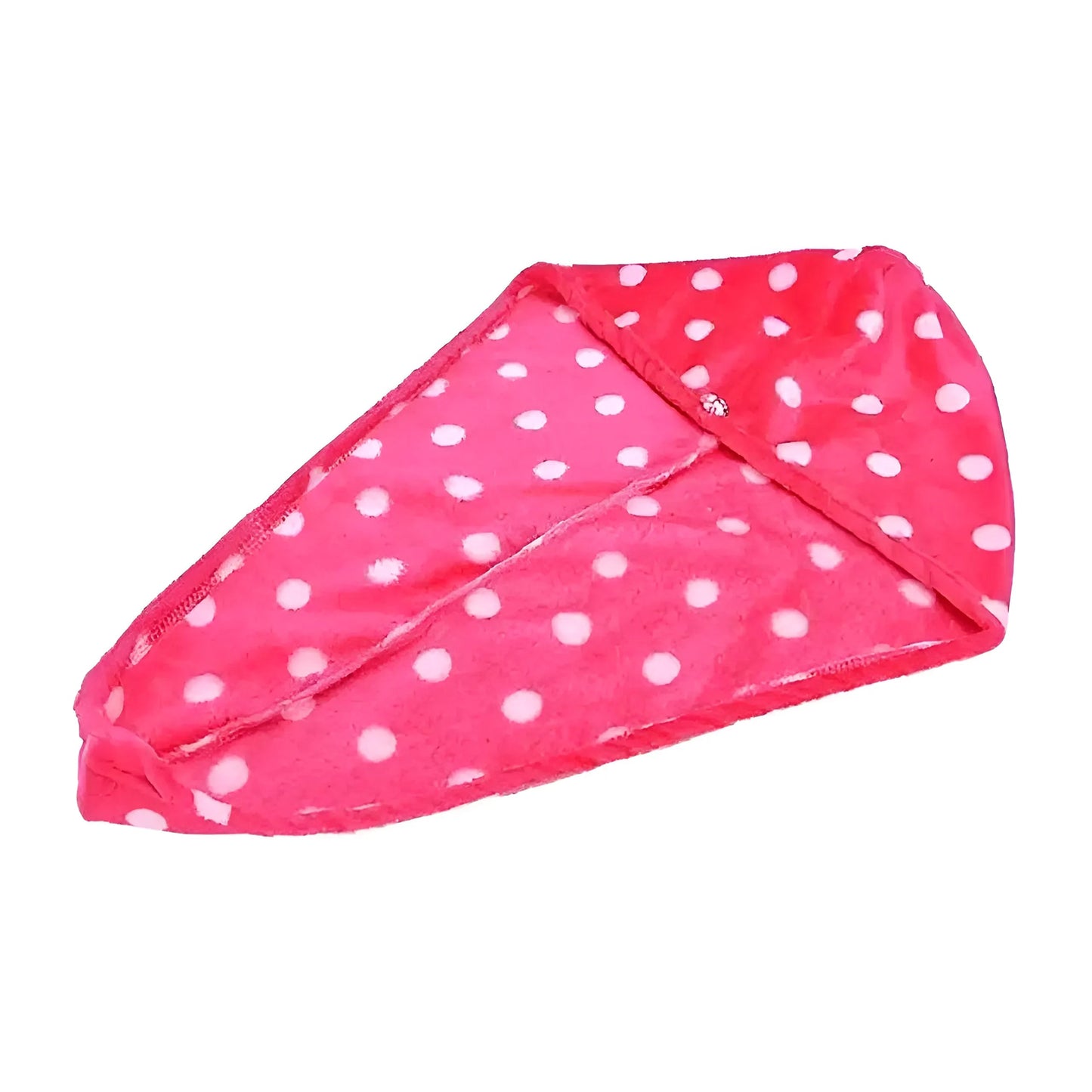 Rouge Serviette à cheveux à pois