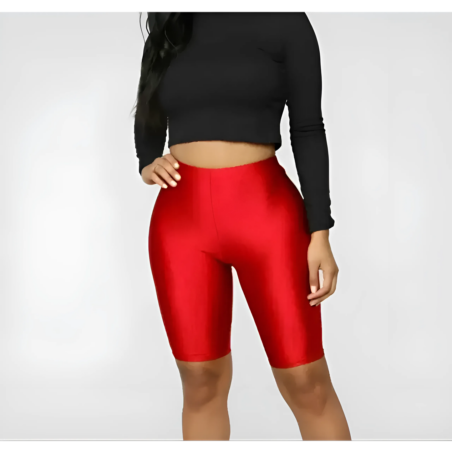 Rouge Shorts de sport brillants