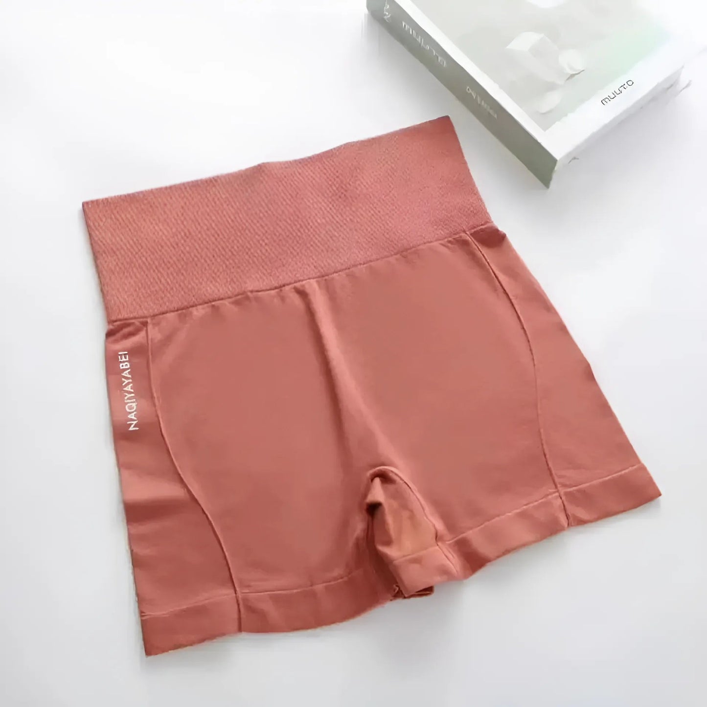 Rouge Shorts de sport taille haute