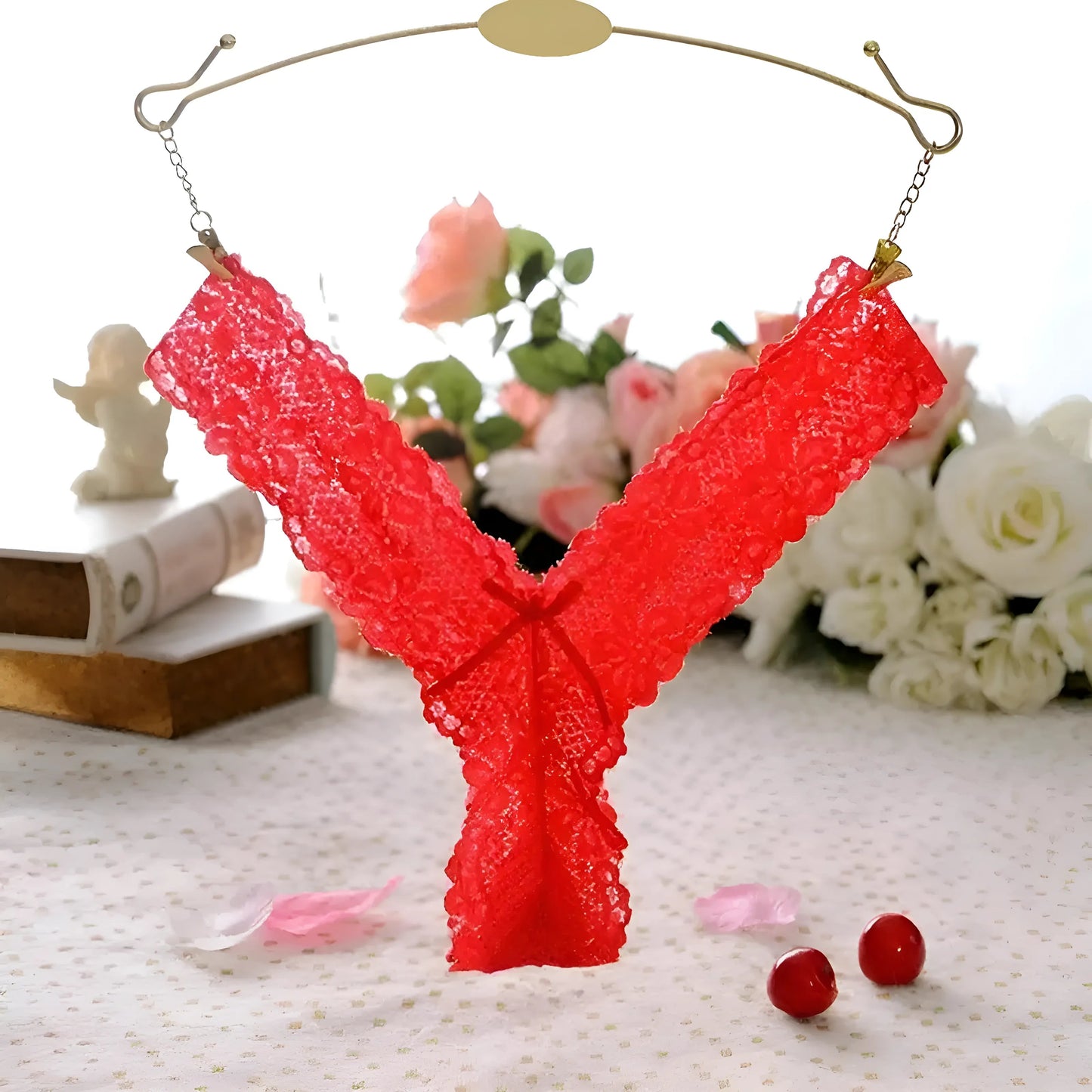Rouge String en dentelle universelle