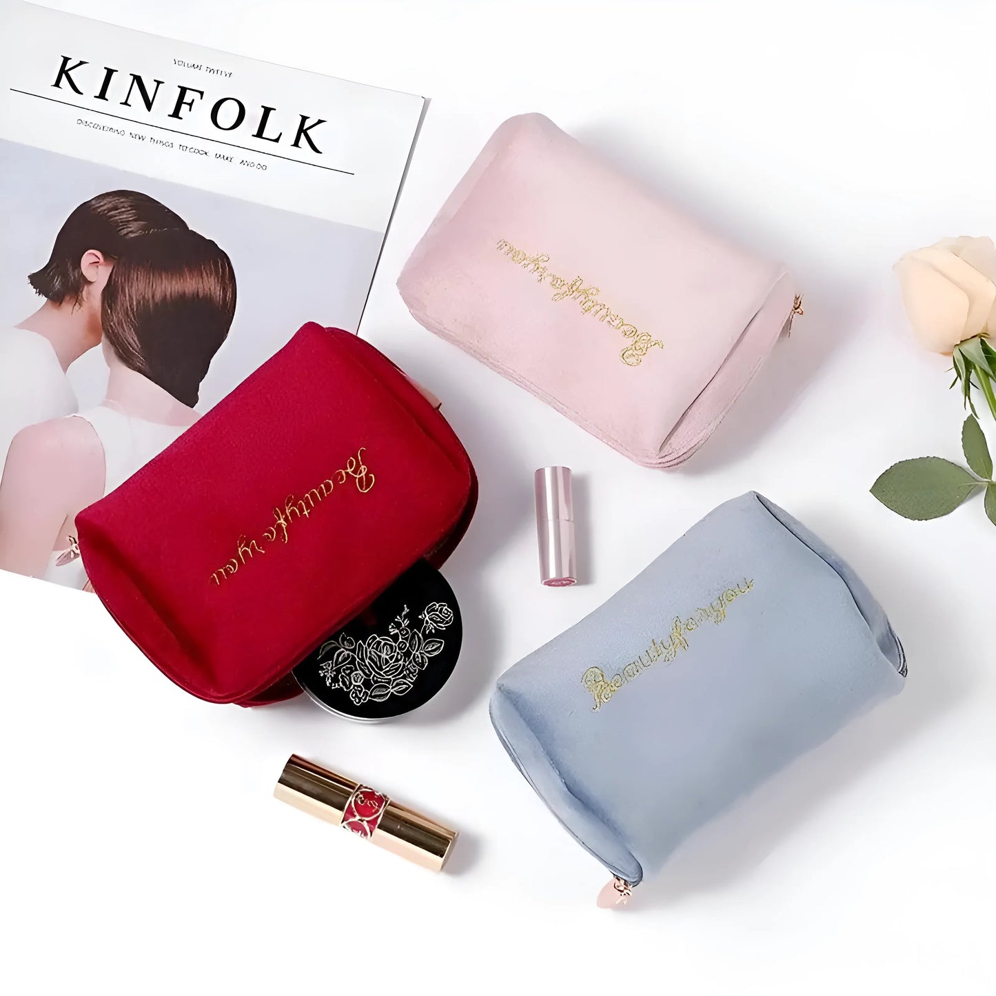 Sac cosmétique zippé compact
