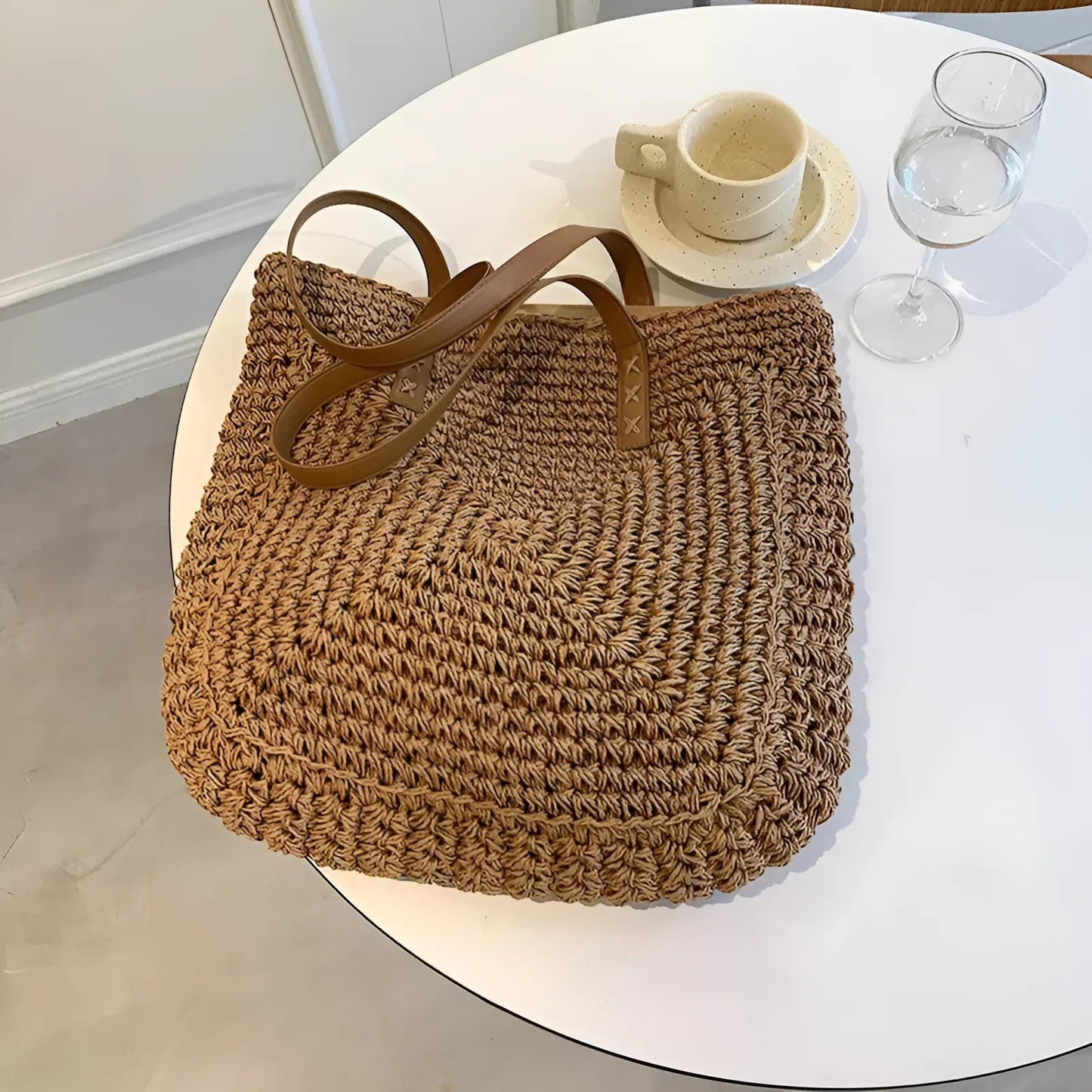 Sac de plage tissé