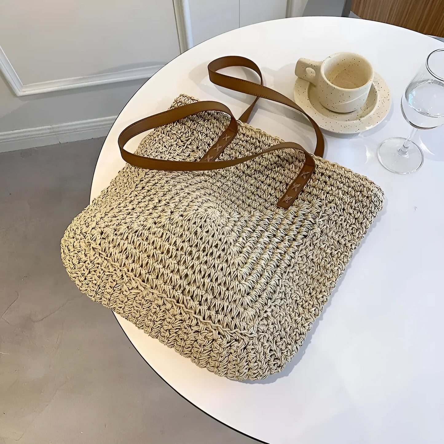 Sac de plage tissé
