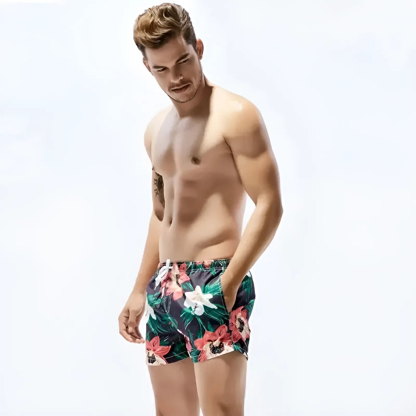 Shorts de bain floraux hawaïens pour hommes