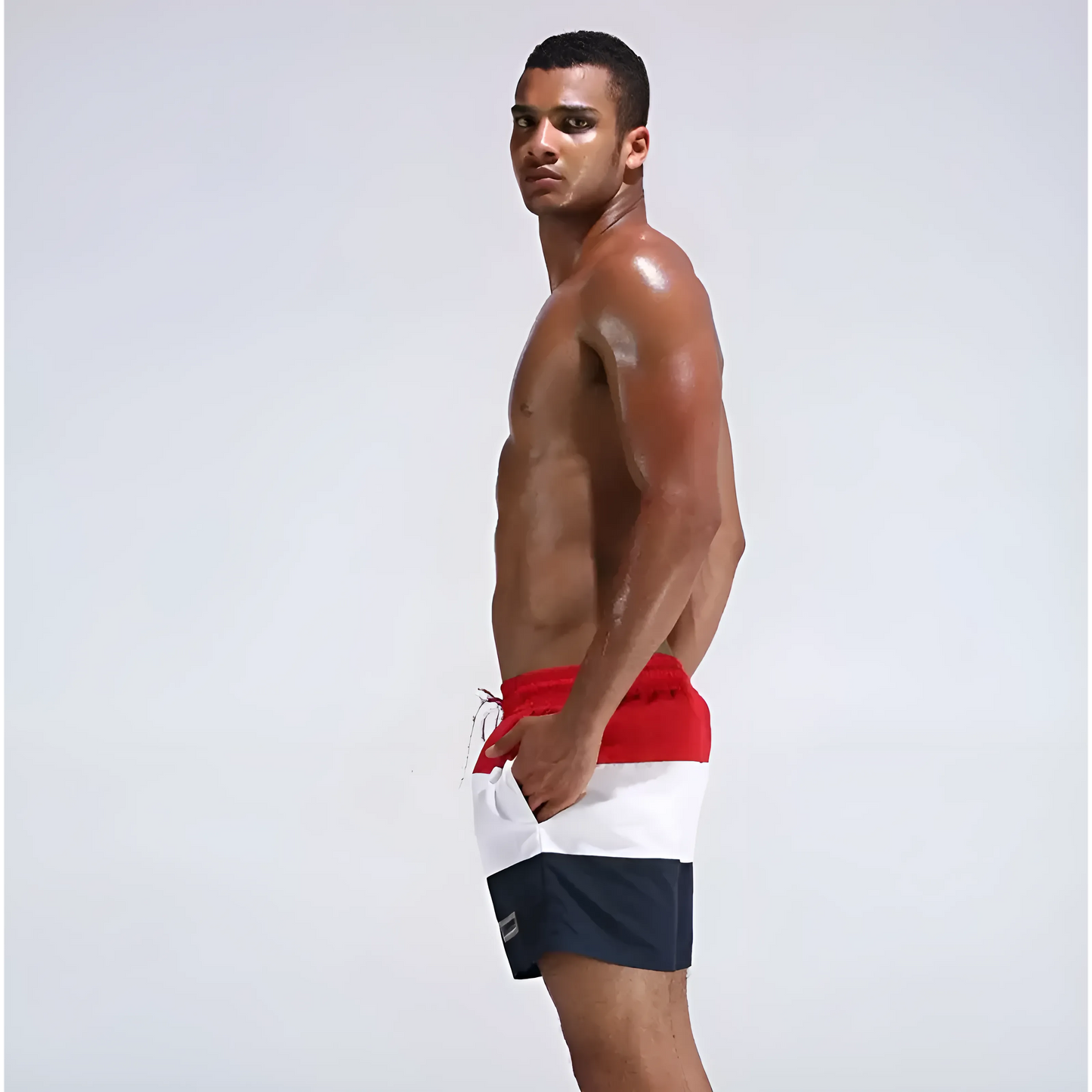 Shorts de bain pour hommes à rayures larges