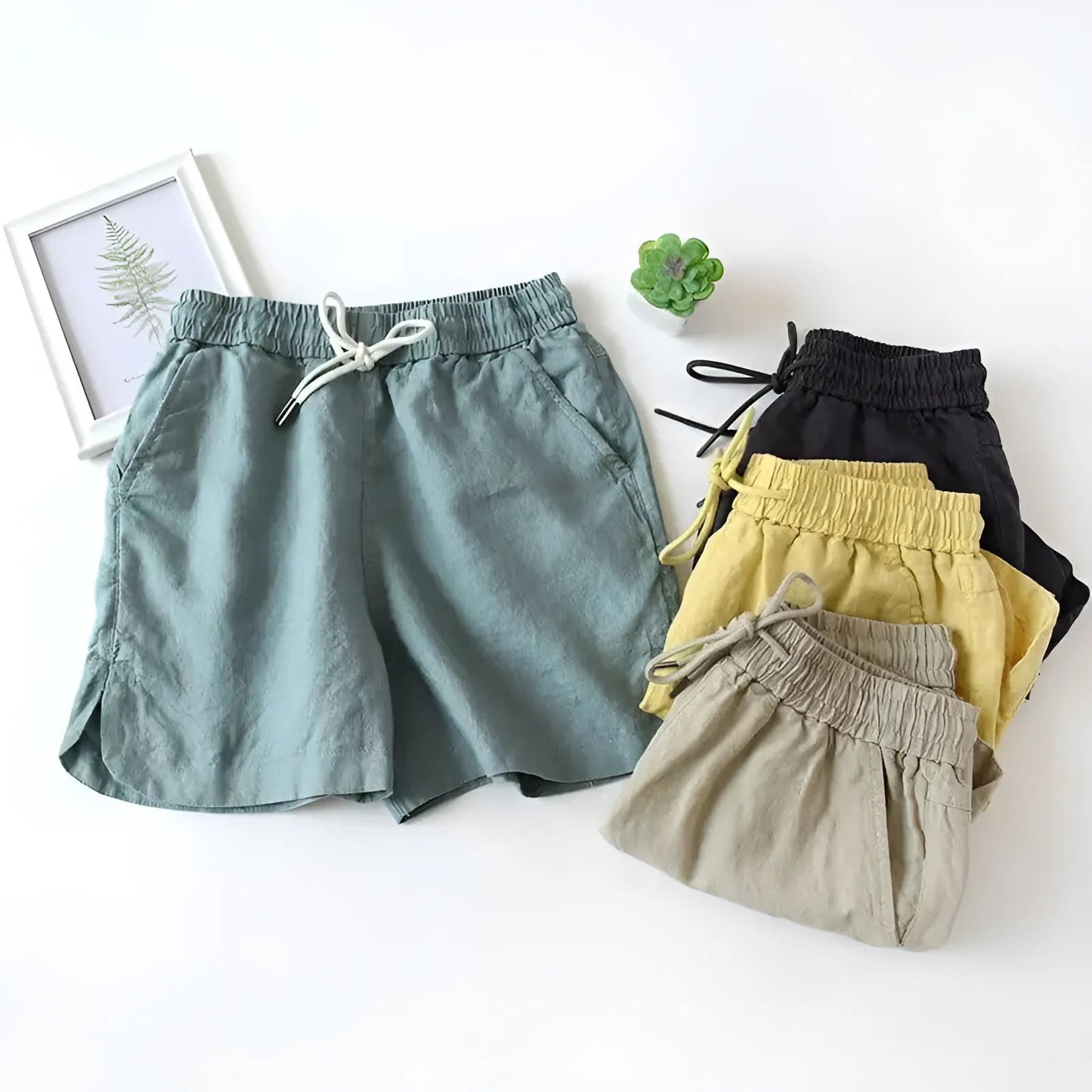 Shorts de sommeil amples avec taille à nouer