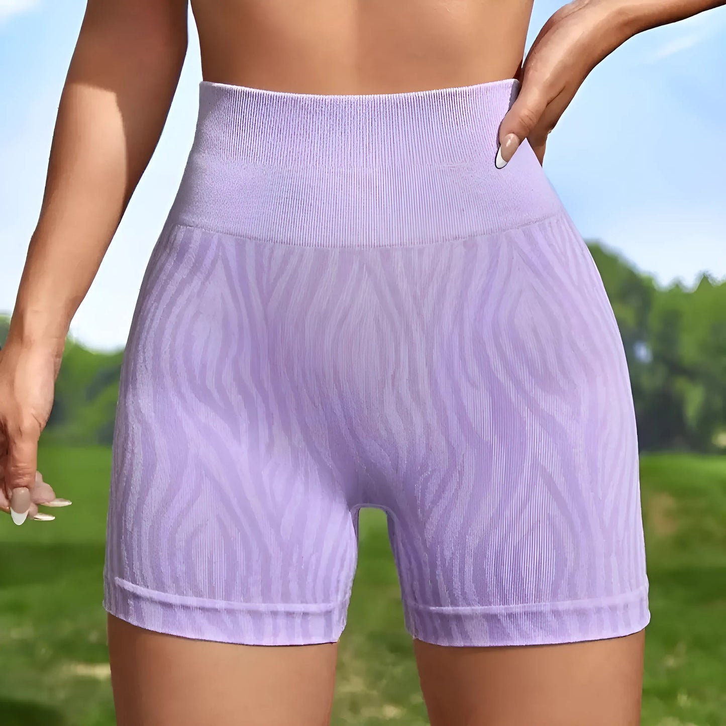 Shorts de sport à imprimé zèbre