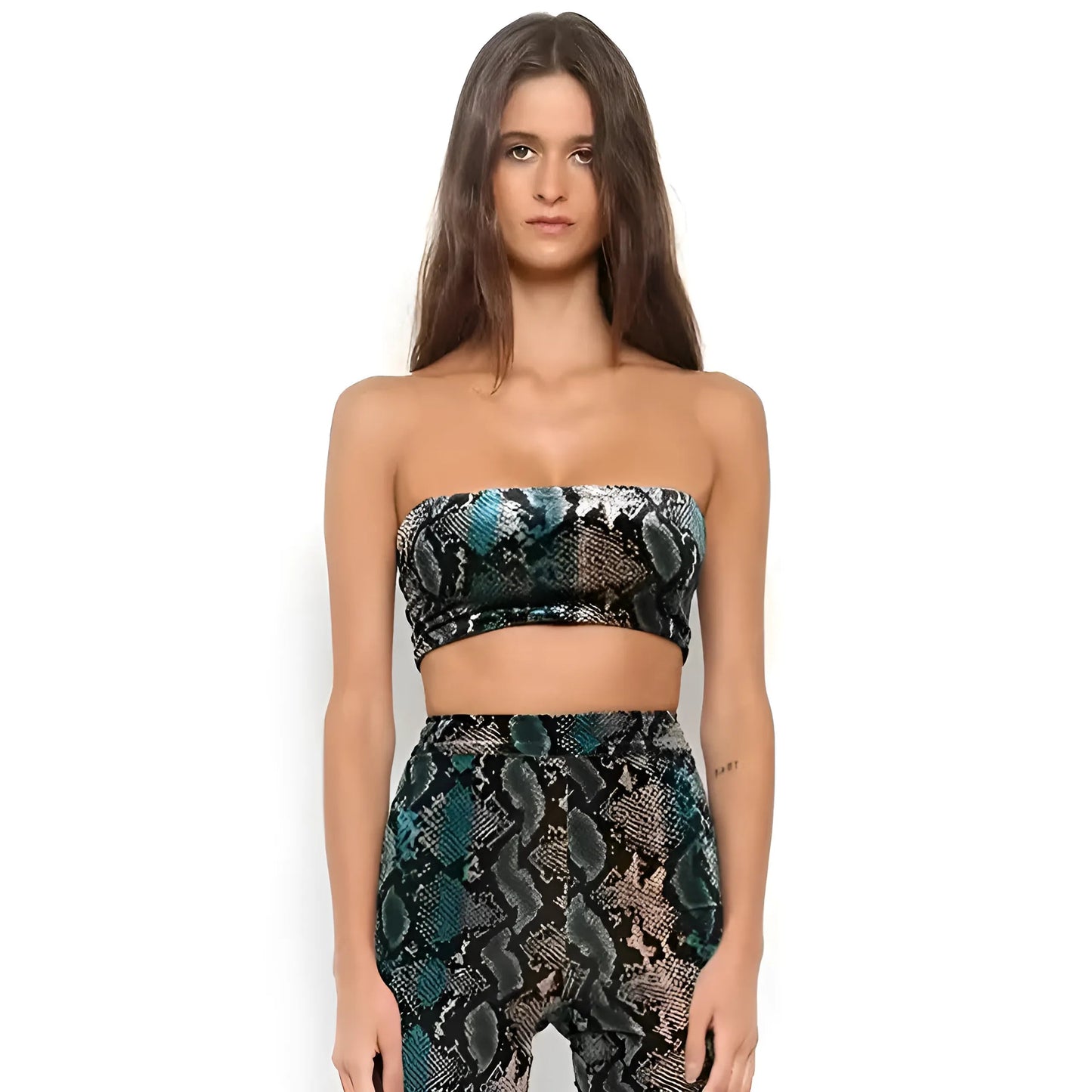 Soutien-gorge bandeau imprimé serpent