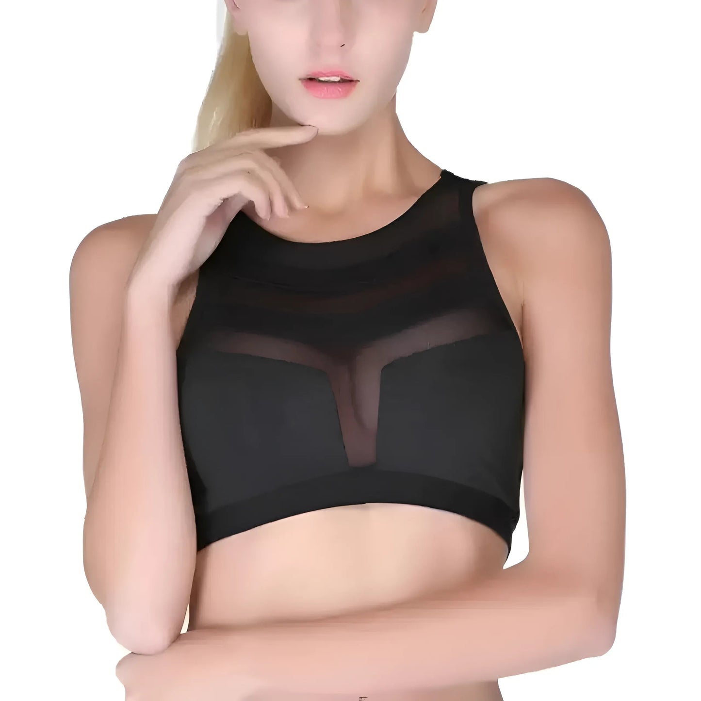 Soutien-gorge de sport respirant avec panneaux en mesh