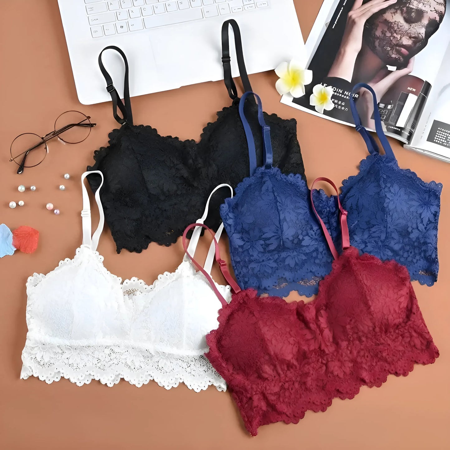 Soutien-gorge en dentelle avec design taille basse