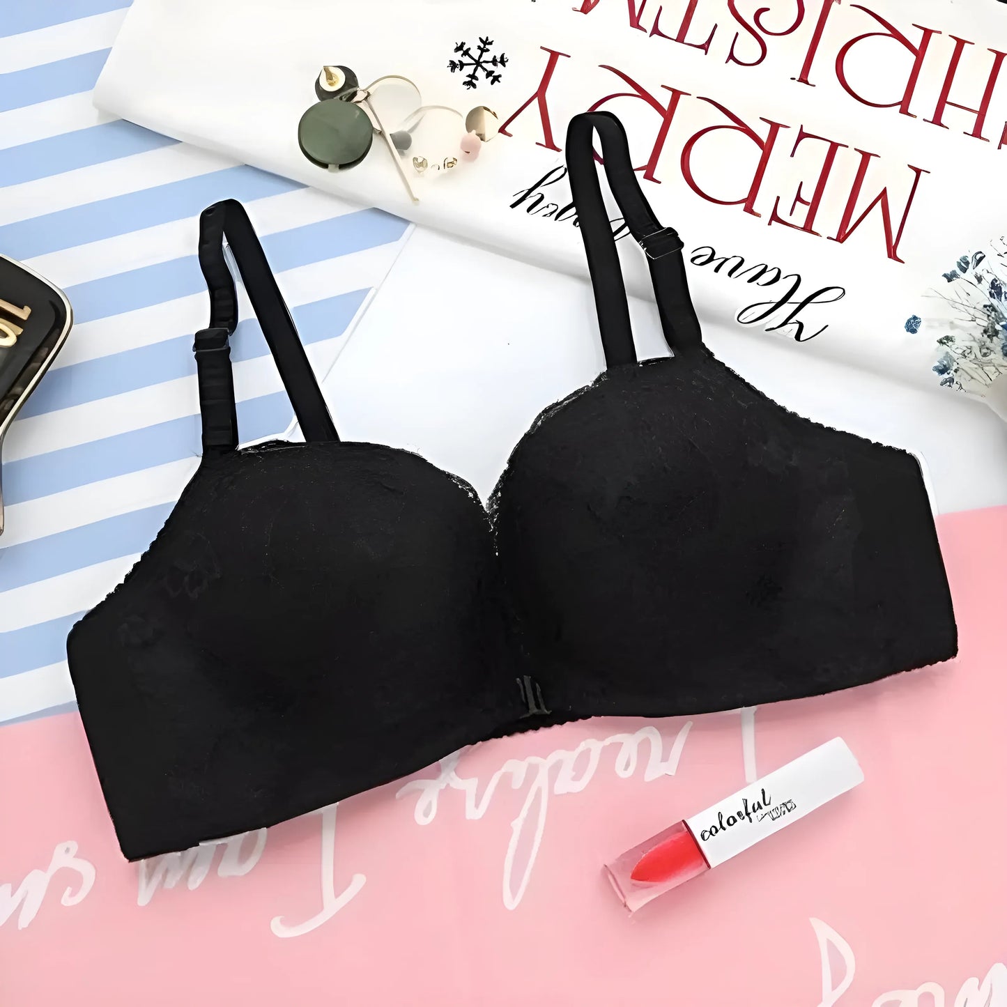 Soutien-gorge push-up à fermeture en dentelle