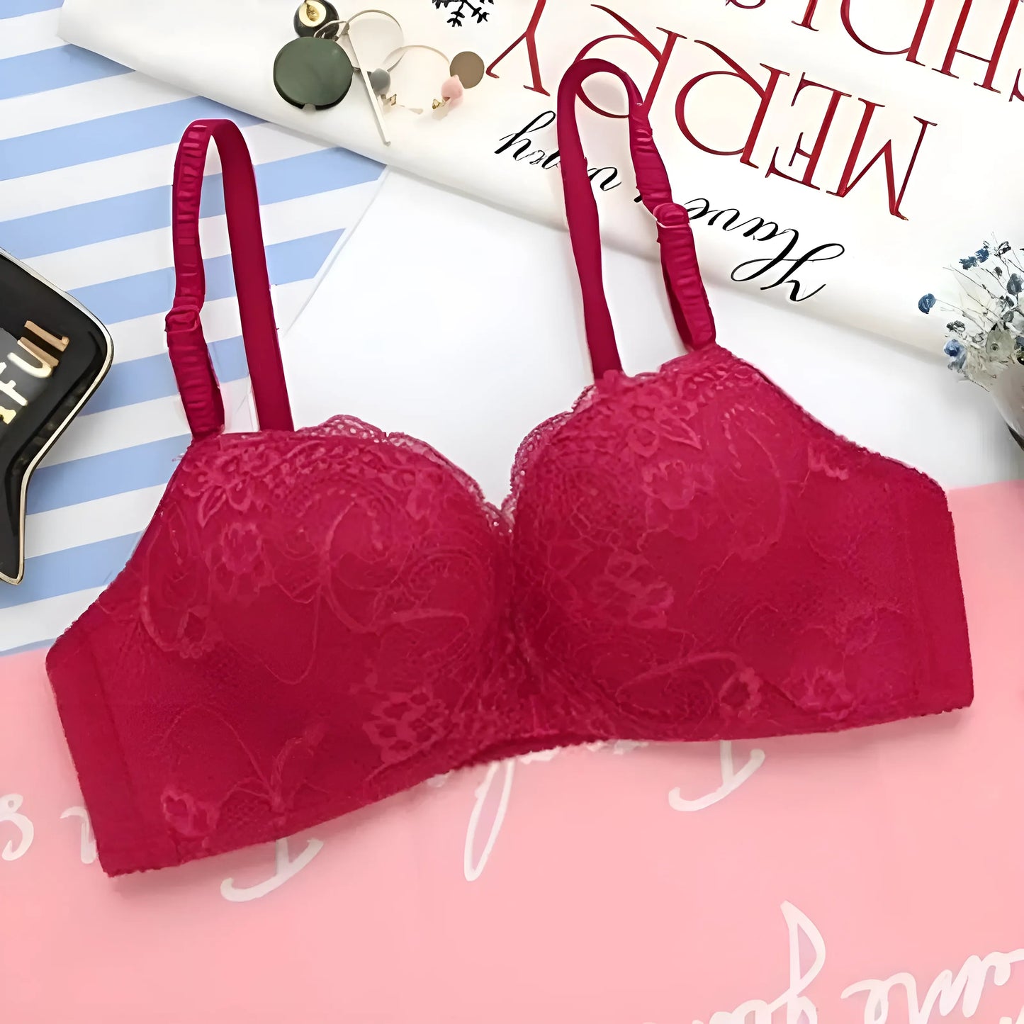 Soutien-gorge push-up à fermeture en dentelle