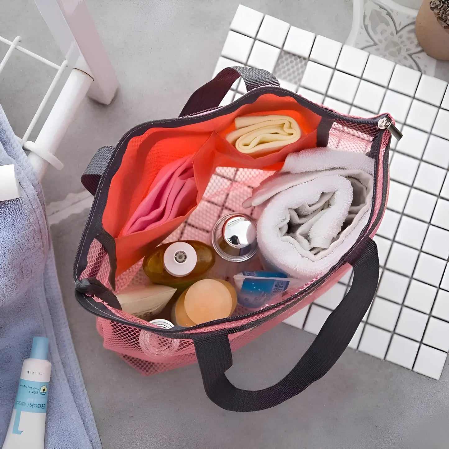 Trousse de maquillage en maille