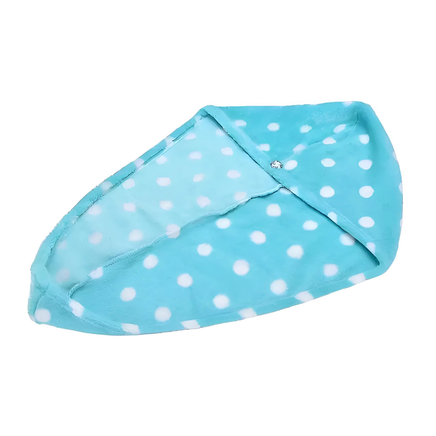 Turquoise Serviette à cheveux à pois