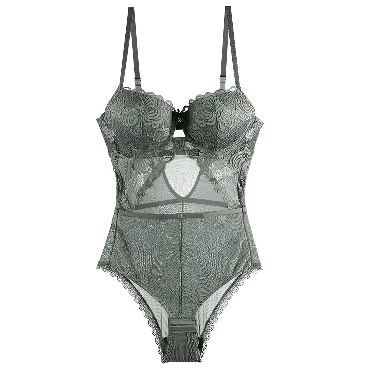 Vert Body avec des inserts en mesh et des bordures en dentelle