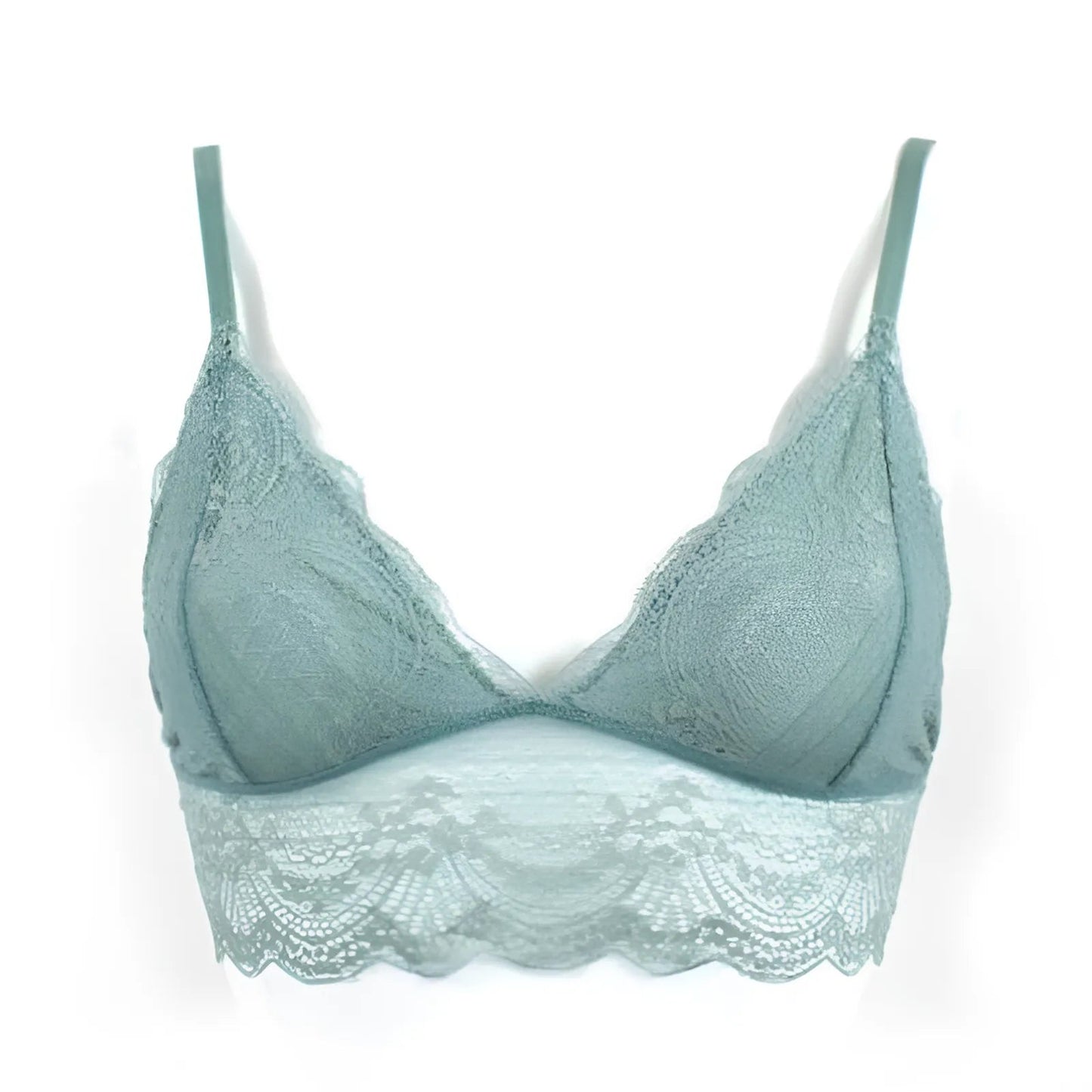 Vert Brassière triangle en dentelle avec taille basse