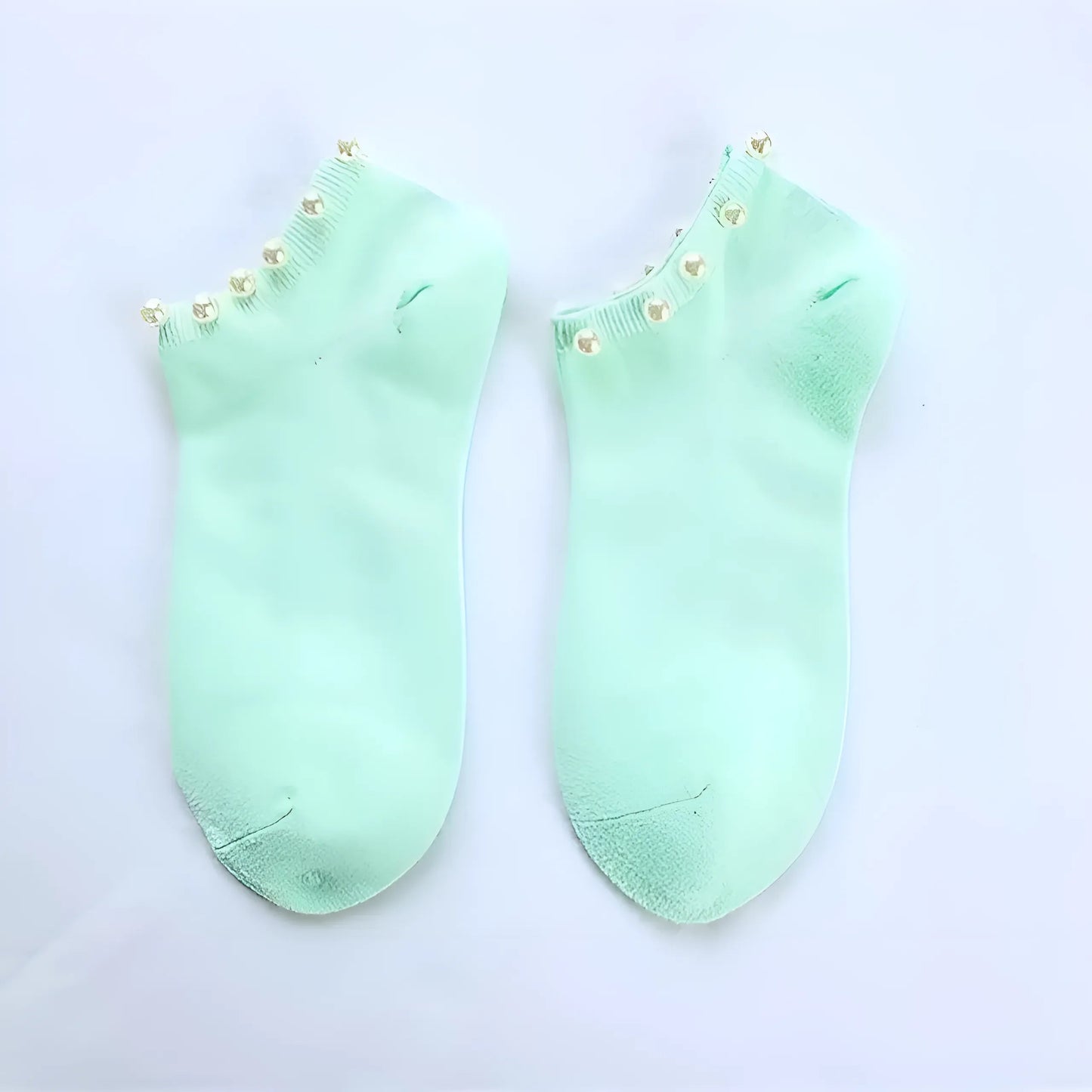 Vert Chaussettes ornées de perles pour femmes