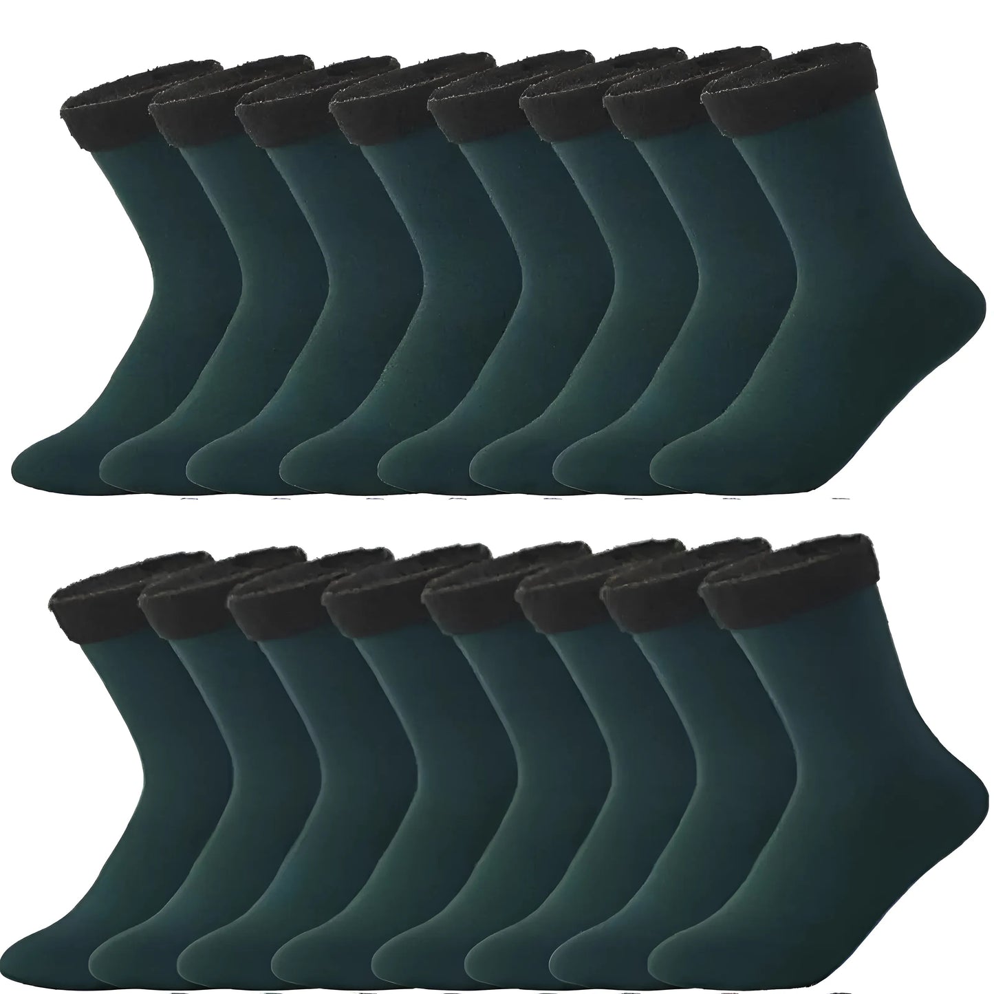 Vert Chaussettes thermiques classiques - Pack de 8