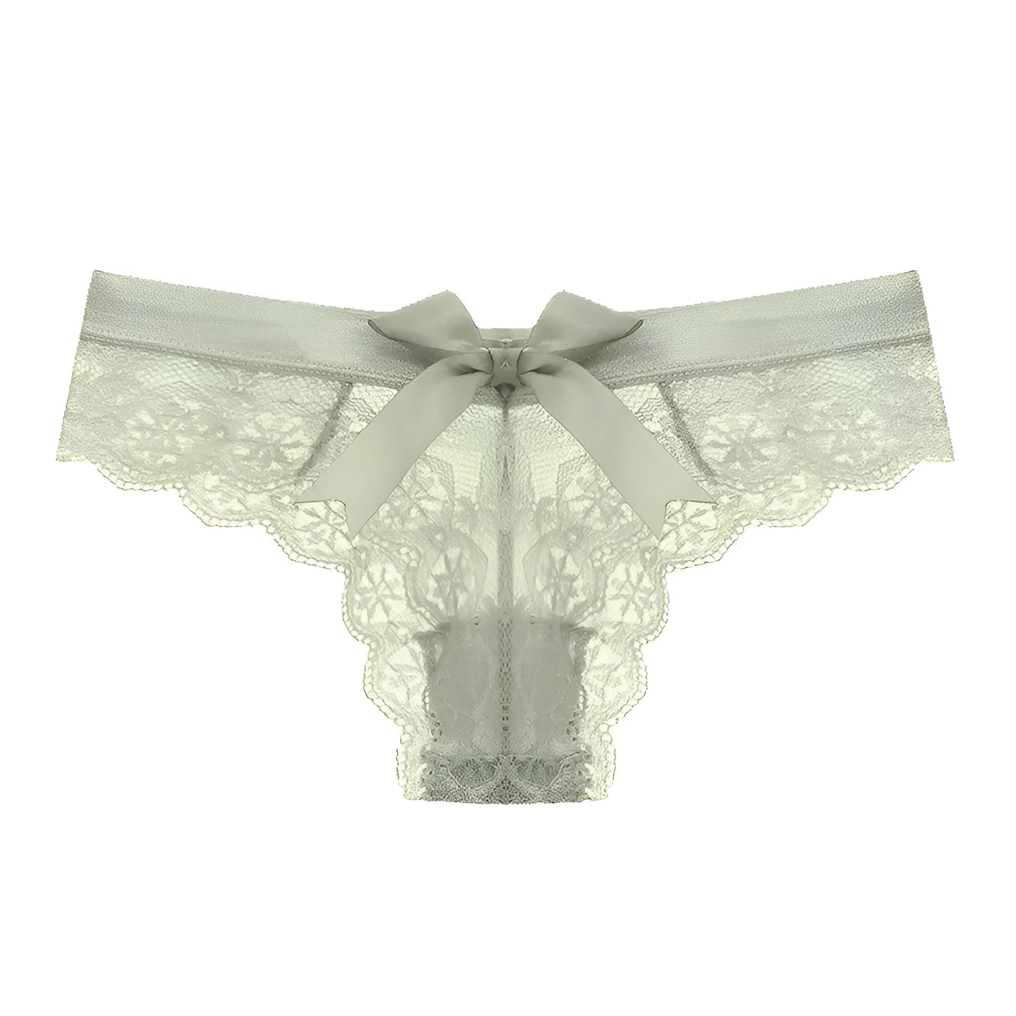 Vert Culotte en dentelle avec détail en nœud à l'arrière