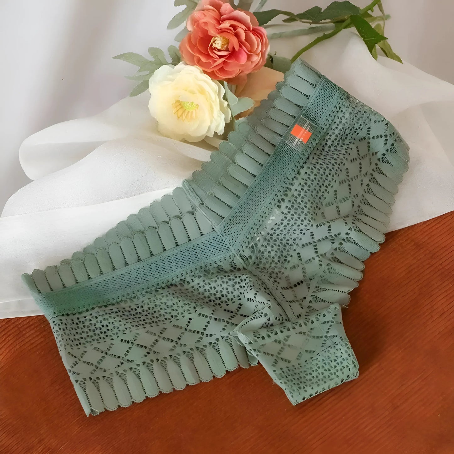 Vert Culotte haute en dentelle