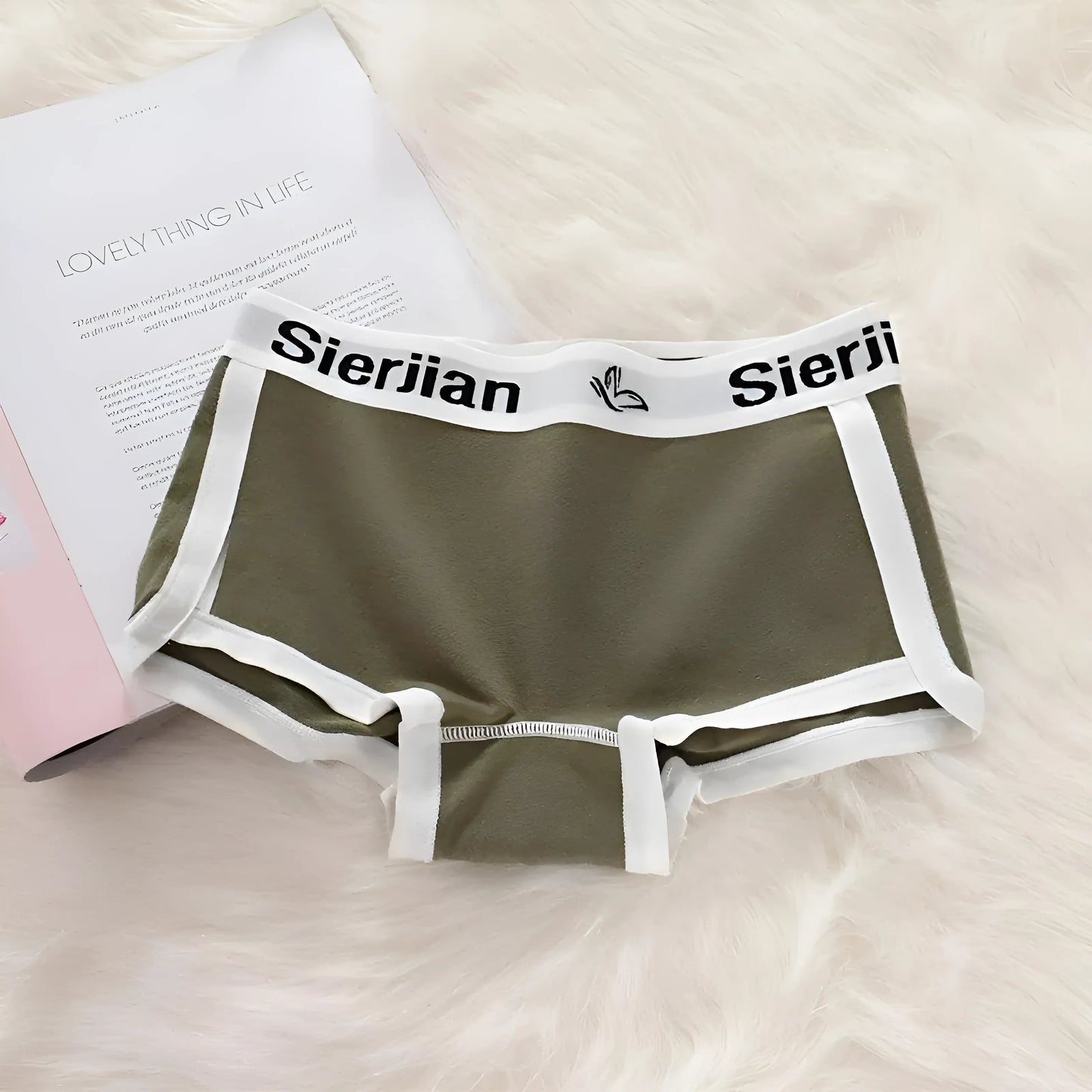 Vert Culottes de boxeur pour femmes avec passepoil