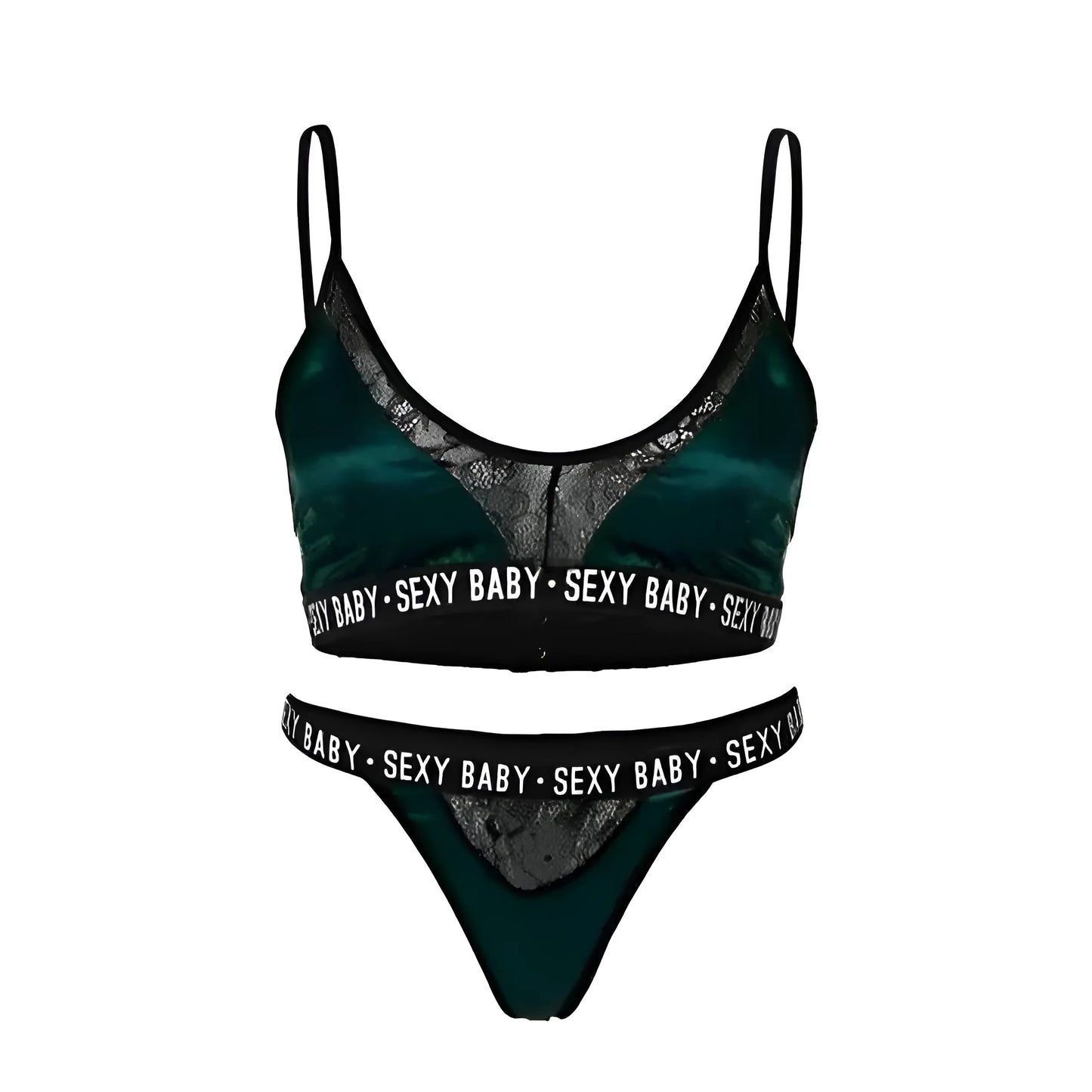 Vert Ensemble de lingerie en dentelle - BEBE SEXY