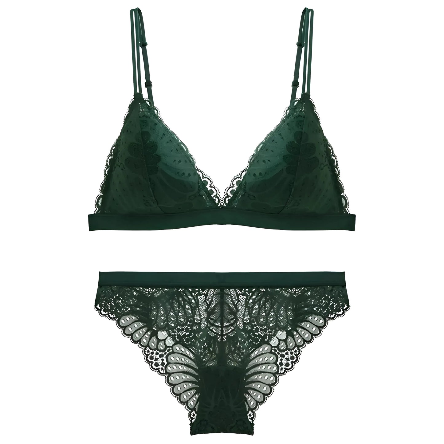 Vert Ensemble de lingerie en dentelle pour femmes