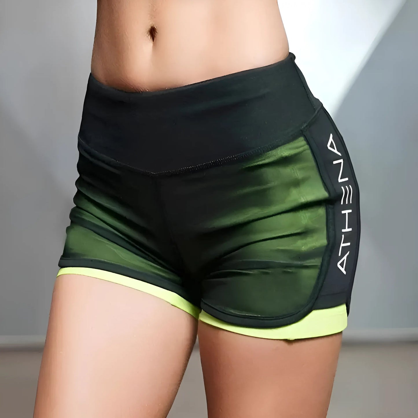 Vert Shorts de sport en mesh