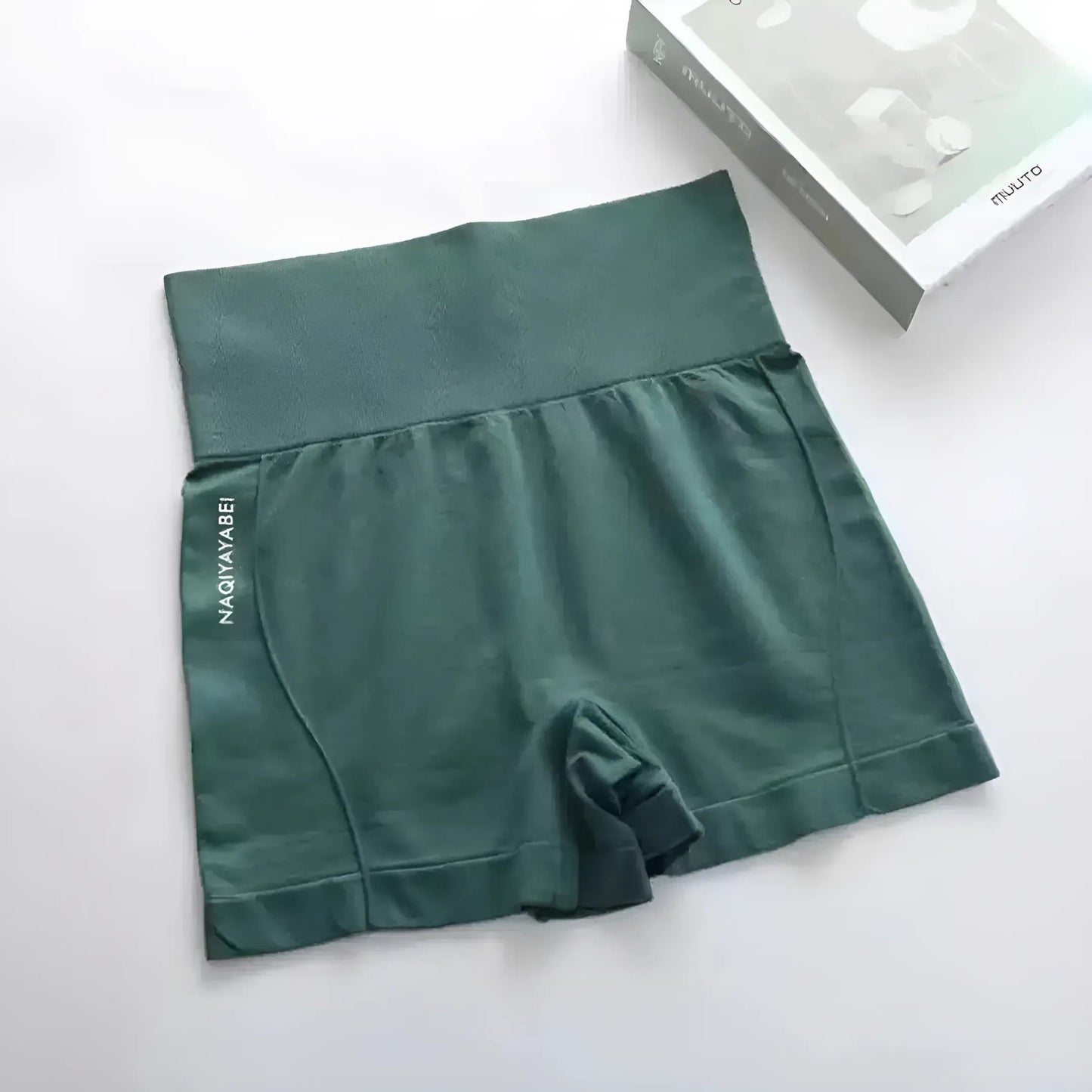 Vert Shorts de sport taille haute