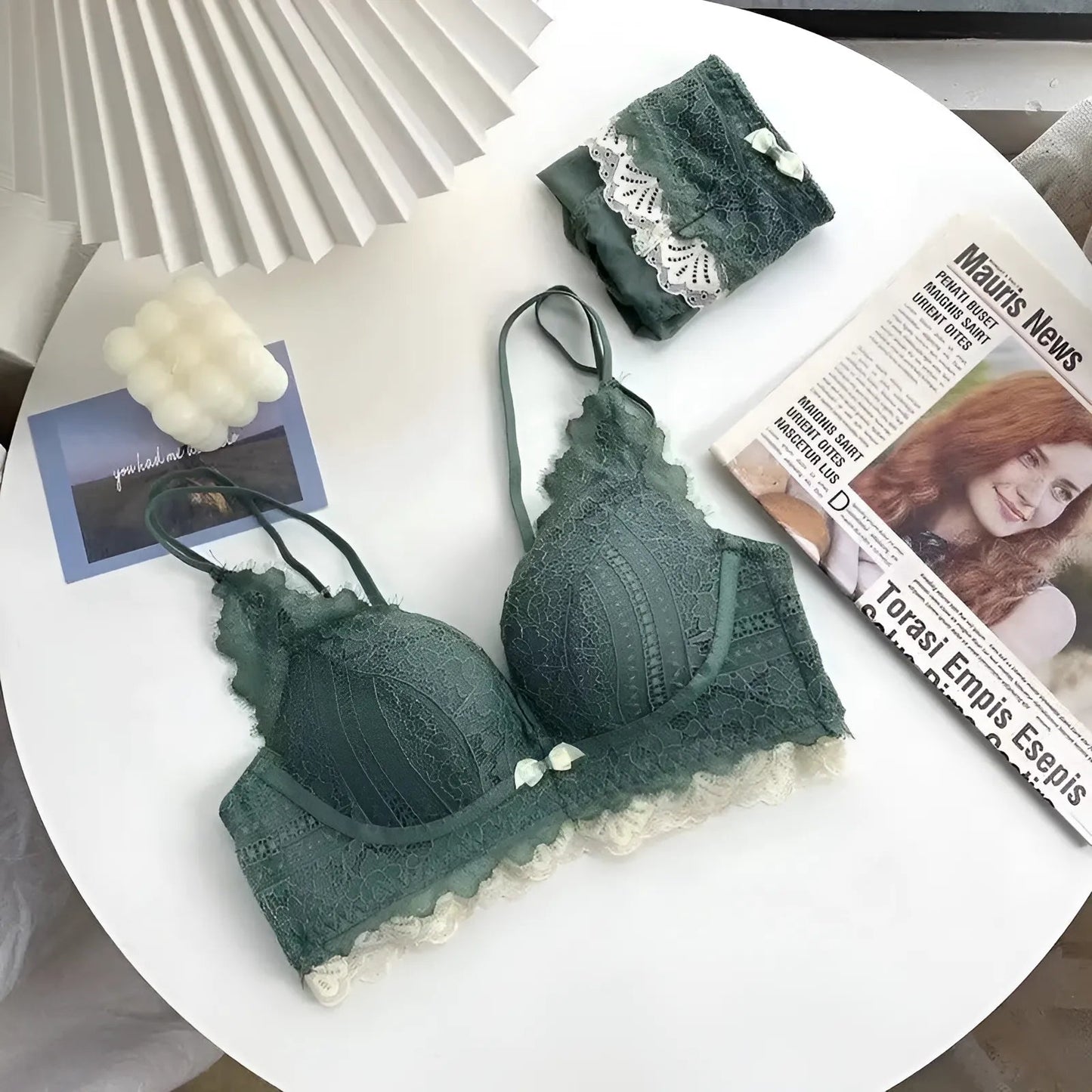 Vert Soutien-gorge à dentelle