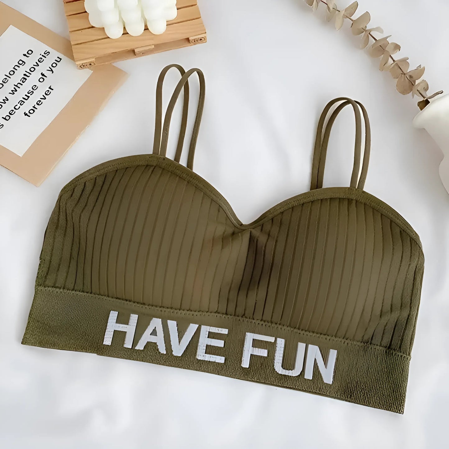 Vert Soutien-gorge de sport rayé