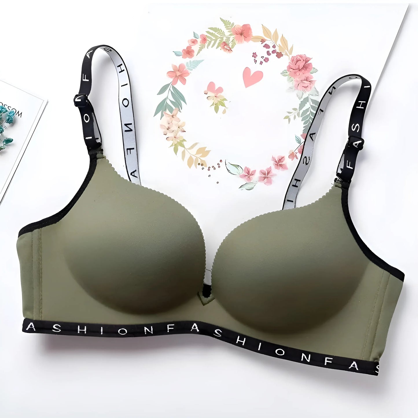Vert Soutien-gorge push-up classique sans coutures