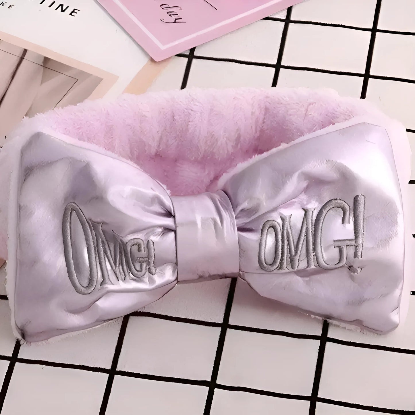 Violet Bandeau en satin avec nœud