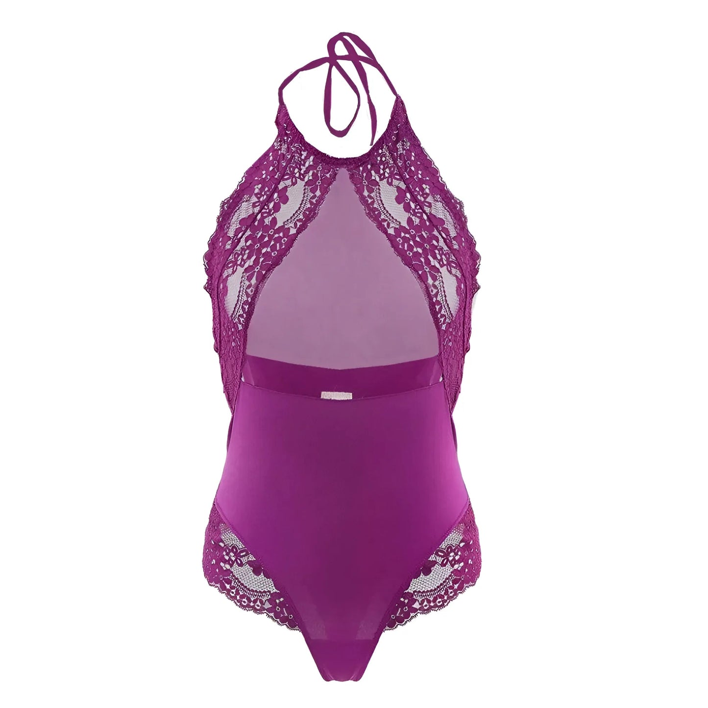 Violet Body en dentelle avec décolleté en mesh