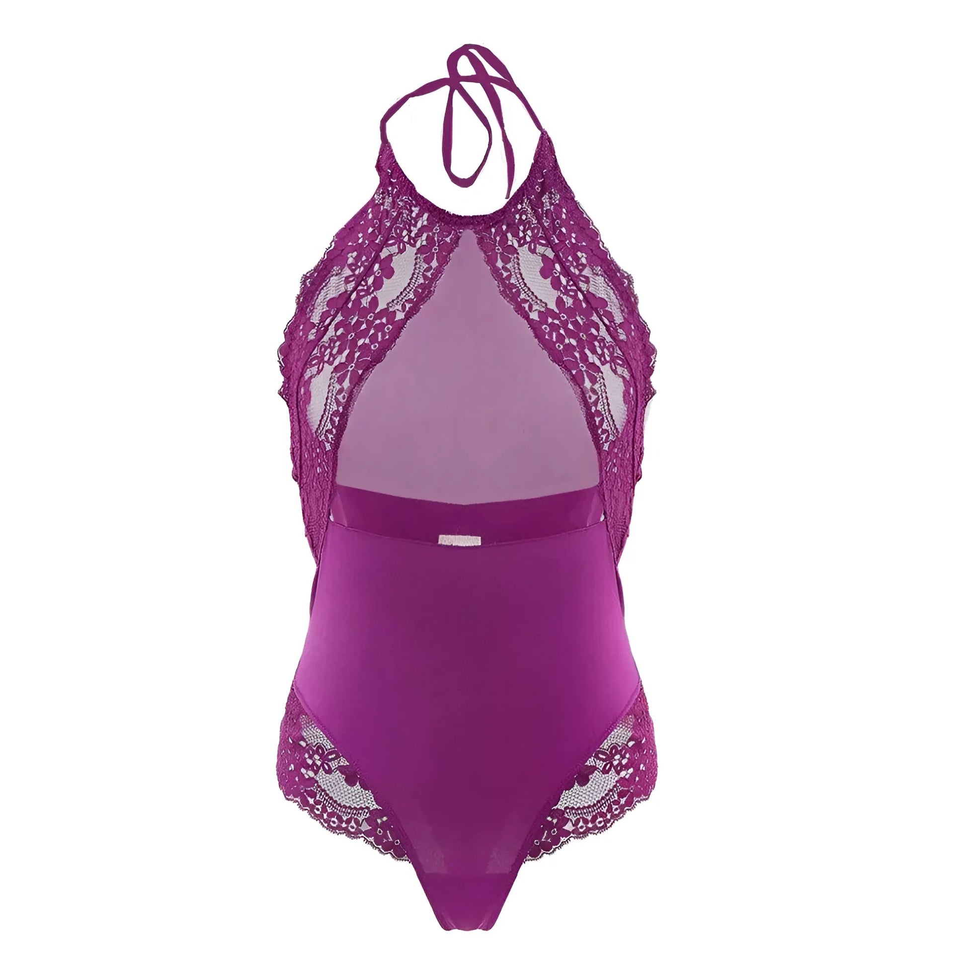 Violet Body en dentelle avec décolleté en mesh