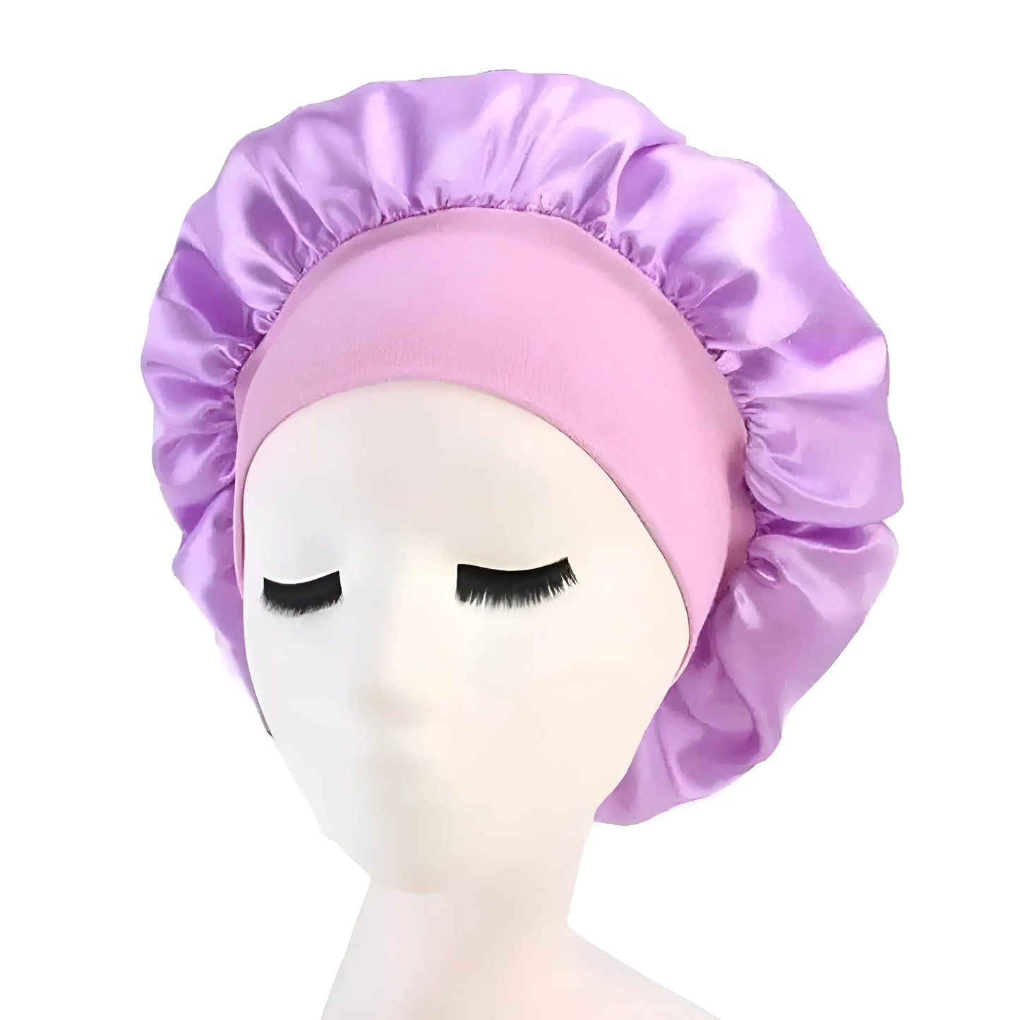 Violet Bonnet de sommeil en satin avec large bande élastique