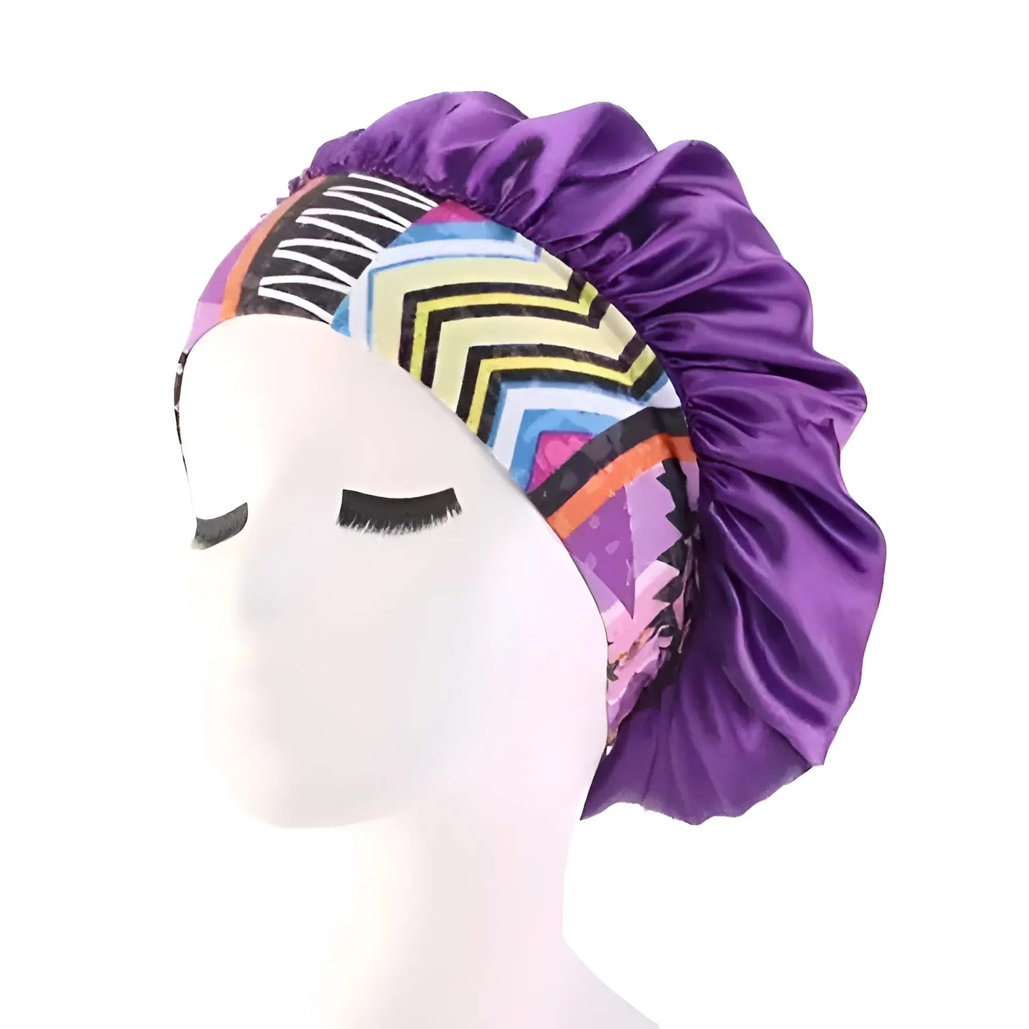 Violet Bonnet de sommeil en satin avec large bande élastique
