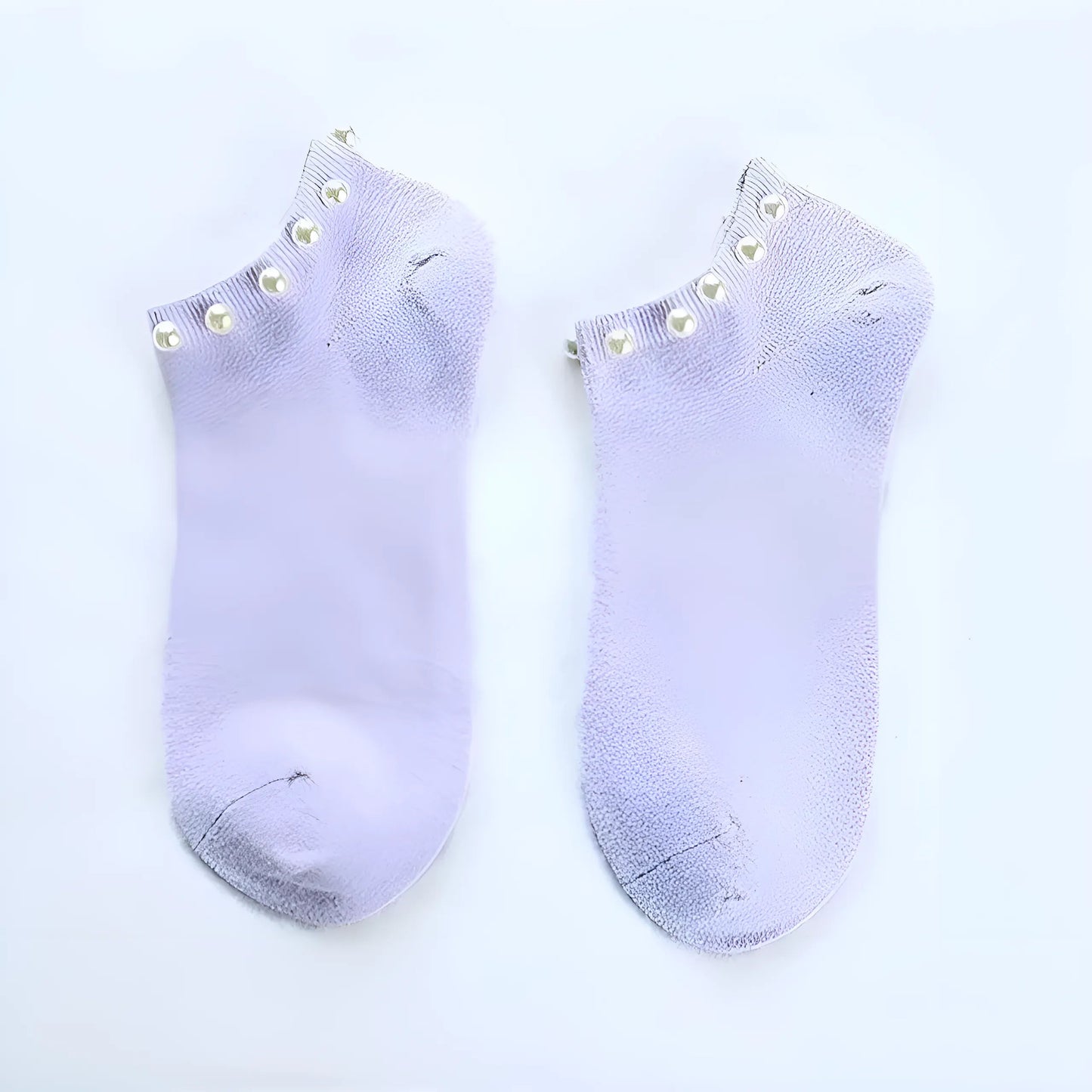 Violet Chaussettes ornées de perles pour femmes