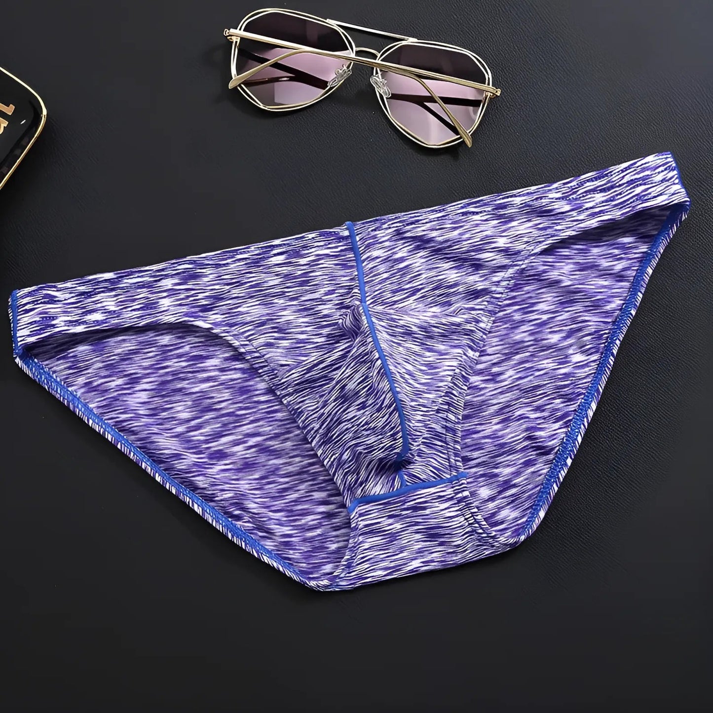 Violet Chaussons rayés pour hommes