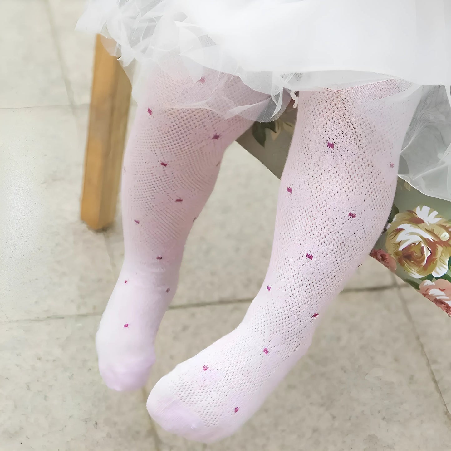 Violet Collants pour enfants avec motif floral