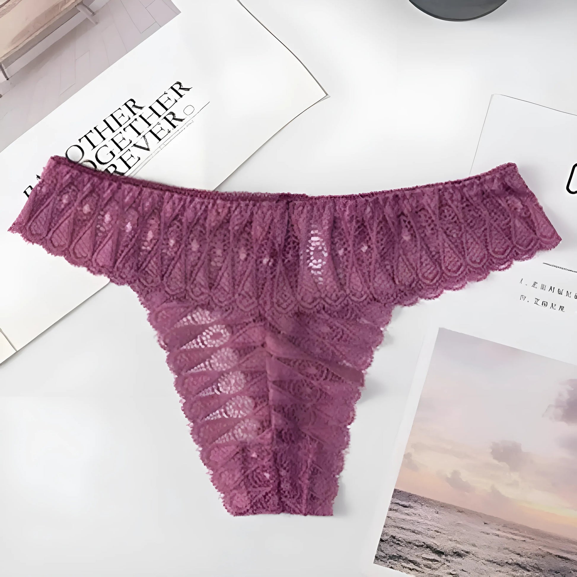 Violet Culottes en dentelle avec une taille plus large