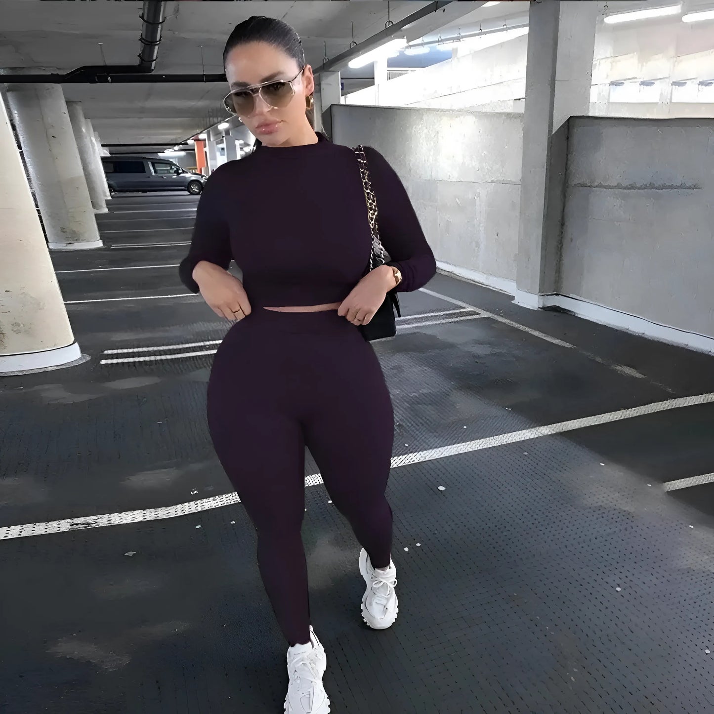 Violet Ensemble de sport ajusté