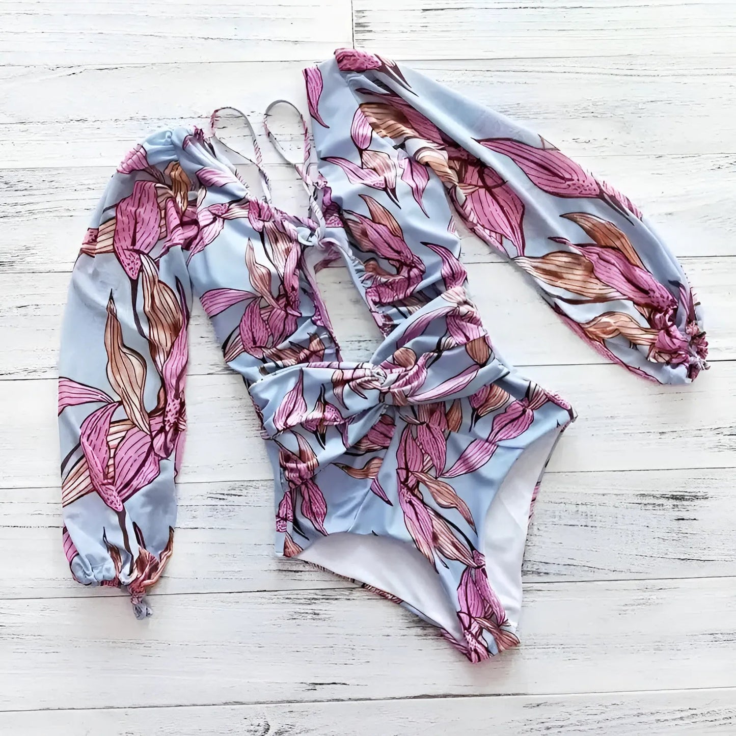 Violet Maillot de bain une pièce à manches longues