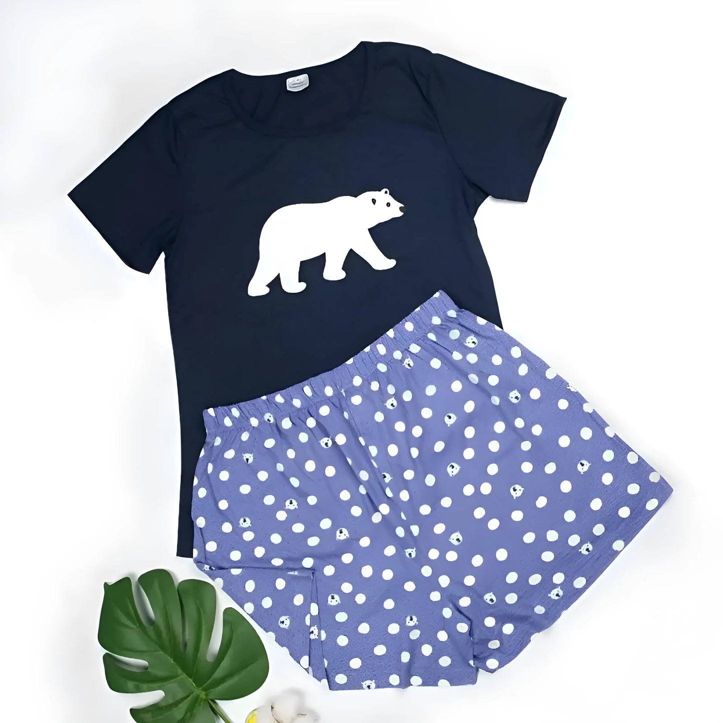 Violet Pyjamas pour femmes avec shorts courts
